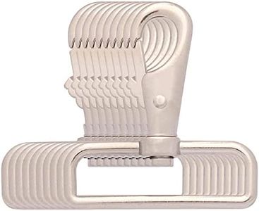 BIKICOCO 2'' Swivel Trigger Tilt & Bump Thumb Knob Bolt Snap Hook Lobster Claw Clasp Spring Loaded Clip, Round-Corner-Ring Ended, Silver - Pack of 10