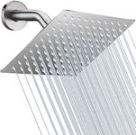 Rain Shower Head, 10 Inch Large Square Rainfall High Pressure Showerhead, Stainless Steel 304 - Luxury Modern Look - The Perfect Adjustable Replacement for Your Bathroom Shower Heads (Brushed Nickel)