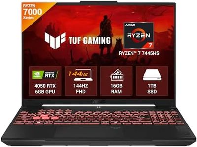 ASUS TUF A16 (2025), AMD Ryzen 7 7445HS, Gaming Laptop (RTX 4050-6GB/140W TGP/16GB RAM/1TB SSD/FHD+/16"/144Hz/56Whrs/Windows 11/M365 Basic (1Year)*/Office Home 2024/Mecha Gray/2.2Kg) FA607NUG-RL189WS
