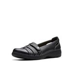 Clarks Collection Women's Carleigh Eliza Loafer Flat, Black Leather, 8 Wide US