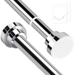 Stainless Steel Extendable Shower Curtain Rod Tension Pole (130cm-193cm), including 2 Holders,Net Voile Curtains Rail,Adjustable Telescopic Rods Extendable for Kitchen Cupboard Bathroom Window