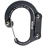 GEAR AID HEROCLIP Carabiner Clip and Hook (Medium) for Camping, Backpack, and Garage, Stealth Black