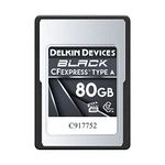 Delkin Devices 80GB BLACK CF express Type A Memory Card, Up to 880MB/s Read & 730MB/s Write Speeds, VPG 400 Certified