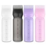 BETA SPACE 4Pcs 6oz Large capacity Root Comb Applicator Bottle, Hair dye brushRoot Comb Squeeze Applicator Bottles with Graduated Scale for Salon Hair Coloring Dyeing Scale for home DIY Use