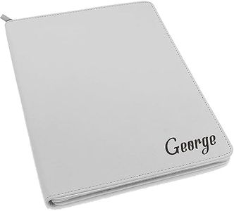 The Wedding Party Store Personalized Portfolio Pad Holder with Zipper - Custom Padfolio (White)