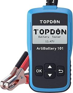 TOPDON AB101 - Batterietester kfz 12V, universal Autobatterie Tester für Kfz/PKW/Motorrad/SUV, Autobatterie Tester Zustand Starten & Ladesystem Testgerät, mit 6 Sprachen