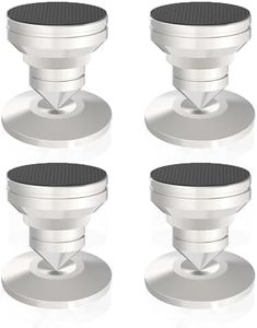 Stainless Steel Adjustable Speaker Spike, Audiophile Subwoofer Floor Protector, Amplifier Turntable Isolation Feet Cone, LP Vinyl Record Player Shockproof Base Pad.(4 Pack)