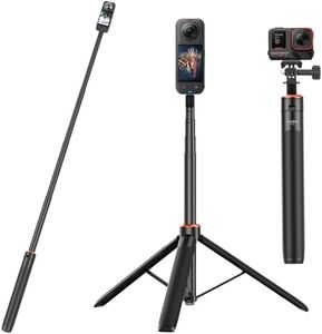 2-in-1 Extendable Selfie Stick Tripod for DJI Osmo 360, Insta 360 X5/X4/X3/ONE X2/ONE X/ONE RS (1-Inch 360 Excluded)/Ace Pro/Ace Pro 2 Camera (Insta360 Accessories)
