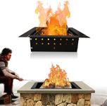 FEBTECH - Smokeless Firepit Ring Insert Square - 32" OD & 24" ID - 2MM Steel Square Fire Ring with Air Vents - Smokeless Bonfire Liner with Easy Assembly for Outdoor Wood Burning Fireplace and Bonfire