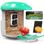 WUIPET Bird Feeder with Camera with AI Identify Bird Species Solar Panel, Smart Bird Feeder Cam, Close-up Shots, Instant Arrival Alerts, Capture Bird Video, Ideal Gift for Bird Lover, Green