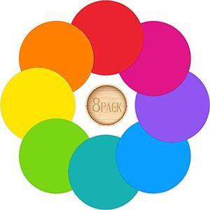 Dry Erase Dots, Colorful Dry Erase Circles White Board Removable Markers Wall Decal Spots Stickers Set for Home Office Classroom Students Tables & Desks (8 Pack)