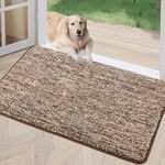 REFETONE Indoor Doormat, Front Door Mat 36"x59" Absorbent Rubber Backing Non Slip Door Mats, Washable Low-Profile Inside Floor Mat Door Rugs for Entryway, Resist Dirt Mud Mat for Dogs, Coffee/Brown