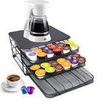 MASTERTOP Coffee Pods Holder, 108 Pod Capacity Coffee Capsule Drawer for Dolce Gusto & K-Cup , 3-Tier Coffee Pod Organizer for Office Home Coffee Capsules Storage - Black, Send 1 Microfibre Cloth