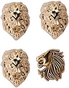 Knighthood Men's Set Of Lion And Jaguar Lapel Pin Gold (Gold) (KHL3-SET-LION-TIGER-JAG)