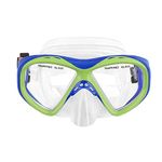 Greenery-GRE Junior Kids Youth Diving Masks Silicone Waterproof No Leaking Anti-Fog Wide Clear Vision Swim Goggles for Girls Boys Shatterproof Swimming Glasses Safe Diving Snorkeling Mask(Blue+Green)