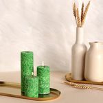 PROSPERRO LUMO Paraffin Wax By Parkash Candle Set of 3 Fragrance Pillar Candles Marble Finish (Lemon Grass Fragrance)