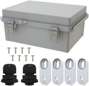 MAKERELE Large Junction Box Waterproof IP67 Plastic Outdoor Electrical Box and 3/4" NPT*2 Enclosure with Mounting Plate Suitable for Various Projects(16.1"*12.2"*7.1")