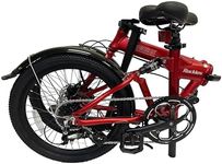 SOLOROCK 20" 8 Speed Aluminum Rockies Folding Bike - Rear Suspension V Brakes (Matt Red)