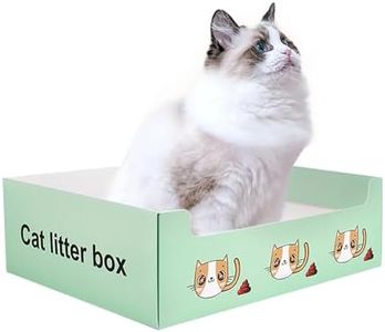 Lot de 10 litières jetables et Pratiques pour Chat - Toilettes 3 en 1 Propres et hygiéniques - Facile à Utiliser - Design en Papier Pliable - Convient à Tous Les Chats - Vert