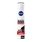 NIVEA Black & White Max Protection (200ml), Deodorant for Women, Antiperspirant Spray with Anti-Stain Formula, 0% Alcohol Deodorant Womens, Maximum Protection