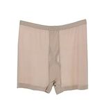 LSHARON Silk Men's 100% Mulberry Silk Lingerie Underwear Boxer Shorts (M(Tag XL), Beige)