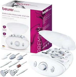 Beurer MP 100 Electric Manicure Pedicure Professional 10 Pieces Sapphire Felt Tips Nail Dust Cap 20000 RPM 41 Pcs