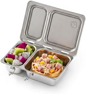 PlanetBox Shuttle Stainless Shuttle Bento Box Style Lunch Box for Kids with 2 Compartments – Durable, Dishwasher Safe & BPA-Free Food Container