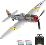 VOLANTEXRC RC Plane for Beginners, 4CH WWII Warbird P-47 Thunderbolt with Aileron, 2.4Ghz RC Airplane with Xpilot Self Righting&One Key Aerobatic, Gifts for Adults (761-16 RTF)