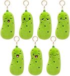 KPBLIS Weekie Wonders Emotional Mood Support Pickle Plush, Cute Pickle Stuffed Animals Bag Charm, Funny Gifts for Adults Women Men Friends Coworkers (Full Week Set, Pickles)