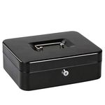 Keetoz 10 inch | Cash Box with Key Lock | With Coin Trey | Portable | Money Safe Box | Jewelry Safe Locker | (Multi Color)