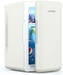 AstroAI Mini Fridge 6 Litre / 8 Can | Cooler and Warmer | AC/DC | Small Fridge for Bedrooms, Car, Drinks, Beauty, Skincare, Travel (Beige)