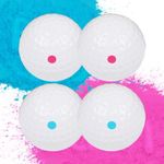 ARELUX Gender Reveal Golf Ball 2 Set (2 Pink 2 Blue & 4 Wooden Tees per Pack) Color Powder Exploding Ball Kit Great Idea for Baby Boys Girls Gender Reveal Party Best Decoration for Golf Theme