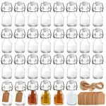 Kingrol 30 Pack Mini Swing Top Glass Bottles, 2 oz Mini Storage Bottles with Personalized Label Tags and String for Crafts, Decoration, Wedding Party Favors