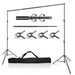 EMART Background Support Kit, 10 x 10 ft Heavy Duty Adjustable Backdrop Stand System, Photo Video Studio Photography Muslin Background Stand with Carry Bag