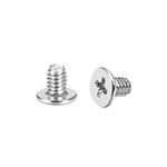 uxcell M2x3mm Phillips Screw Fastener Silver Tone 3.8mm Dia Screw Head for Laptop PC TV Fan Switch 50pcs