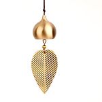 Gold Leaf Hanging Bell for Door Opening Shopkeeper Bell Good Luck Bell Wealth and Safe Window Door Home Pendant Wind Chime Chinese Feng Shui Bell