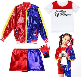 Capaneus Deguisement Costume Fille,Cosplay Costume Enfant Set-1 x Gants, 1 x Veste, 1 x T-shirt, 1 x Short