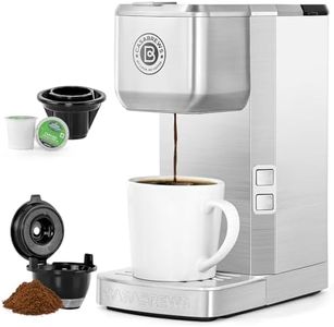 CASABREWS K Cup Coffee Maker, Stainless Steel Coffee Machine for K Cup Capsule or Ground Coffee, Compact Coffee Brewer with Descaling Reminder, 6 to 14 oz Brew Sizes, Gifts for Men Women