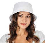 Handcuffs Women's Cotton Bucket Hat Fishermen Cap White, Free Size