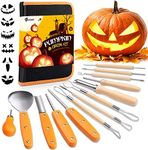 D-FantiX Halloween Pumpkin Carving Kit, 13 Pieces Professional Stainless Steel Pumpkin Carving Tools Kit with Stencils and Carrying Case - Carve Sculpt Jack-O-Lanterns Halloween Decorations DIY