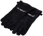 De Vielle Heritage Leather Stove Gloves, Metal, Black, 2 Count (Pack of 1)