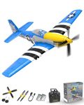 VOLANTEXRC RC Plane 4 Channel P51D Mustang Remote Control Airplane Fighter RTF with 6-Axis Gyro, 3 Modes Easy to Fly, 2.4GHz Radio Controlled Aircraft for Beginners, Boys & Adults (Blue)