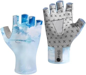 BASSDASH Unisex UPF 50+ Half Finger Sun Gloves Fingerless Breathable UV Protection for Fishing Hiking Kayaking Rowing FG02