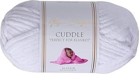 Utopia Crafts Cuddle Super Chunky Chenille Soft Yarn for Knitting and Crochet, 100g - 60m (White)