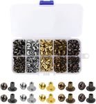 150 sets Chicago Screws, 5/16 Inch Flat Head Screw Rivets Buttons Chicago Binding Screws Leather Rivets Kit with Storage Box for Leather, Crafts, Belts, Handbags (5 Colors)