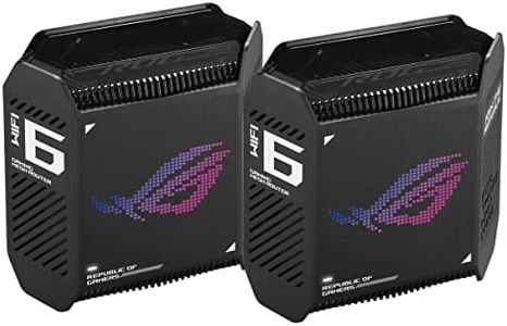 ASUS ROG Rapture GT6 Tri-Band WiFi 6 Mesh System [2Pack] – for home & gaming, smart antenna, covers up to 5,800sq ft, triple-level game acceleration, free internet security, 2.5G Ethernet port, Black