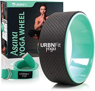 URBNFit Yoga Wheel - 12-Inch Roller Designed for Stretching & Flexibility to Help Back Aches & Tension - Made w/Durable Materials & Soft Foam Padding, Yoga Strap Included