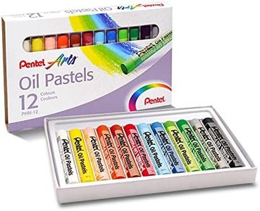 PENTEL 38606 Pastel Huile Corps Rond Enrobage Papier Non Salissant Diamètre 8mm Lot de 12 Assorties