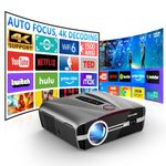 Auto Focus Projector 4K Daytime 1500ANSI,Smart Ultra HD Daylight Home Theater Projector with WIFI6 and Bluetooth HDR Android TV DSP Stereo Auto Keystone for Outdoor Movie,Gaming,Ceiling Mountable