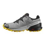 Salomon Men's Speedcross GTX Waterproof Trail Running Shoes, Sharkskin/Black/Lemon, 13